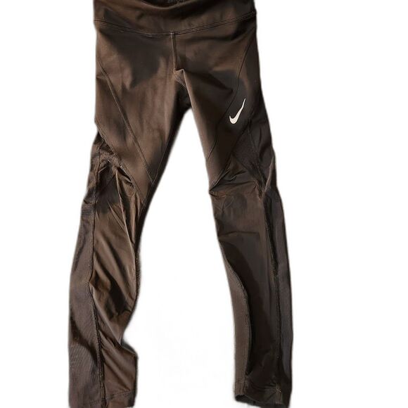Nike Dri Fit Workout Pants Womens Size XS Black Zipper Pocket In Back - Picture 1 of 9